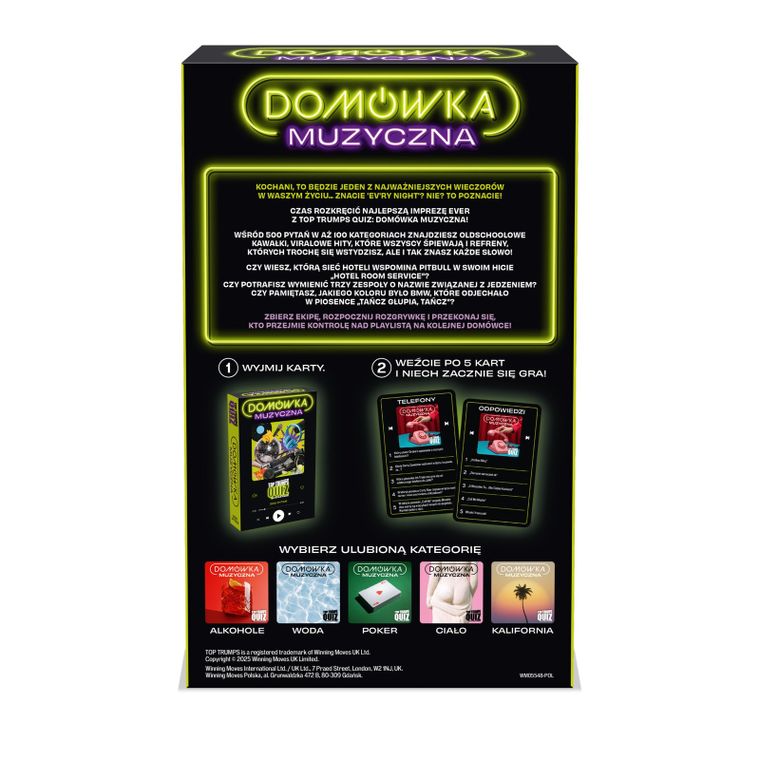 Top Trumps, Quiz, Domówka, Muzyczna, gra towarzyska