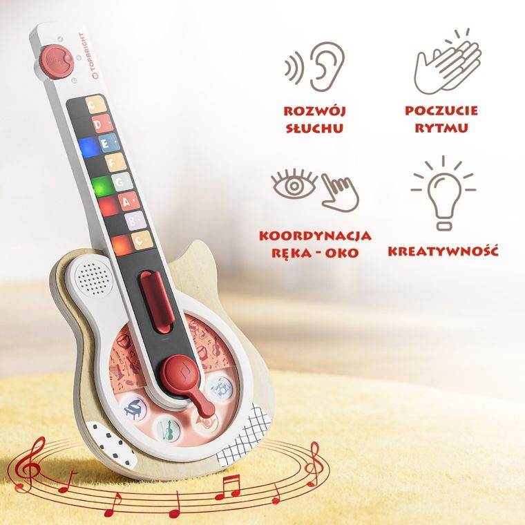 Topbright, gitara interaktywna, drewniana