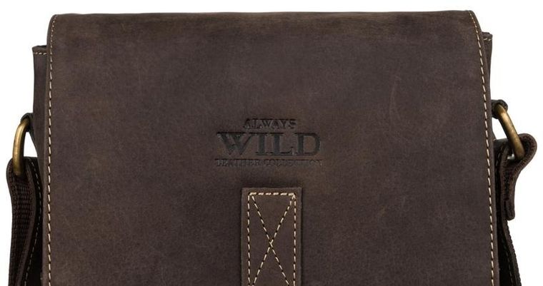 Torba listonoszka, brązowa, skórzana, Always Wild