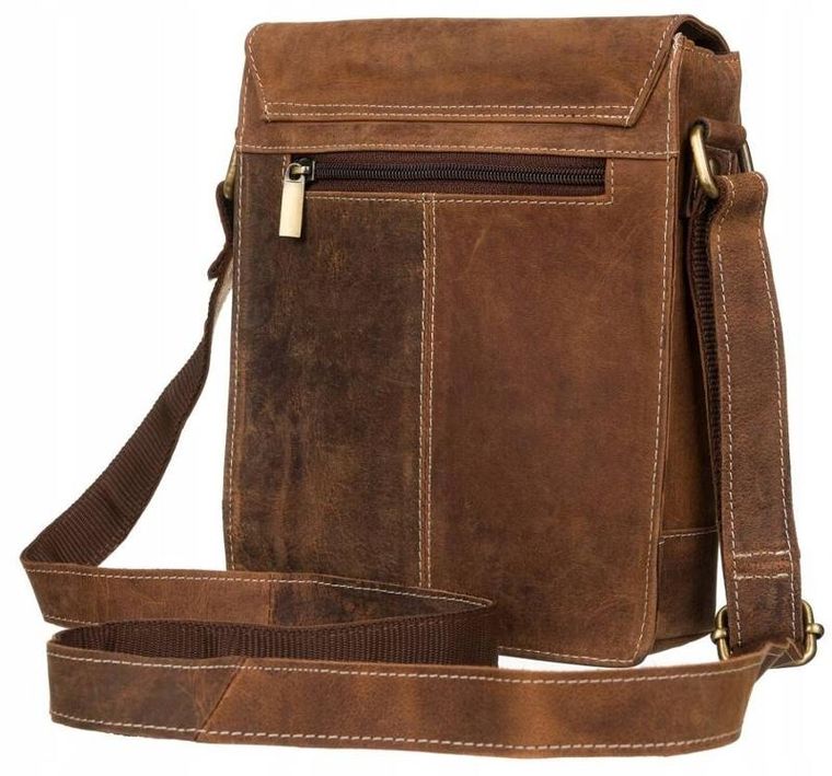 Torba listonoszka, brązowa, skórzana, Always Wild