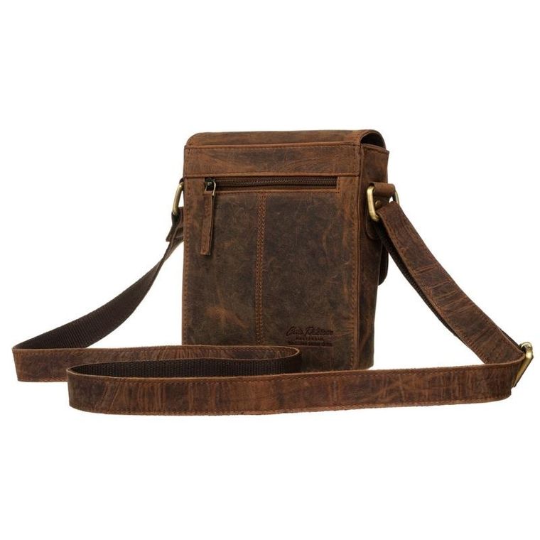 Torba listonoszka, brązowa, skórzana, Peterson