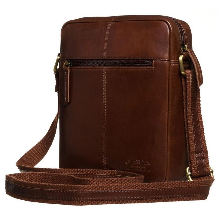 Torba listonoszka, brązowa, skórzana, Peterson
