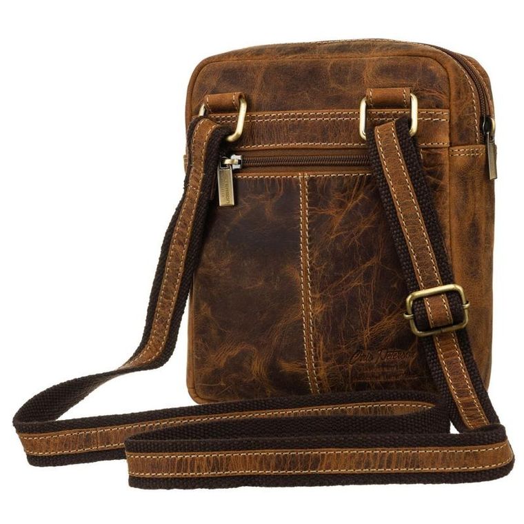 Torba listonoszka, brązowa, skórzana, Peterson