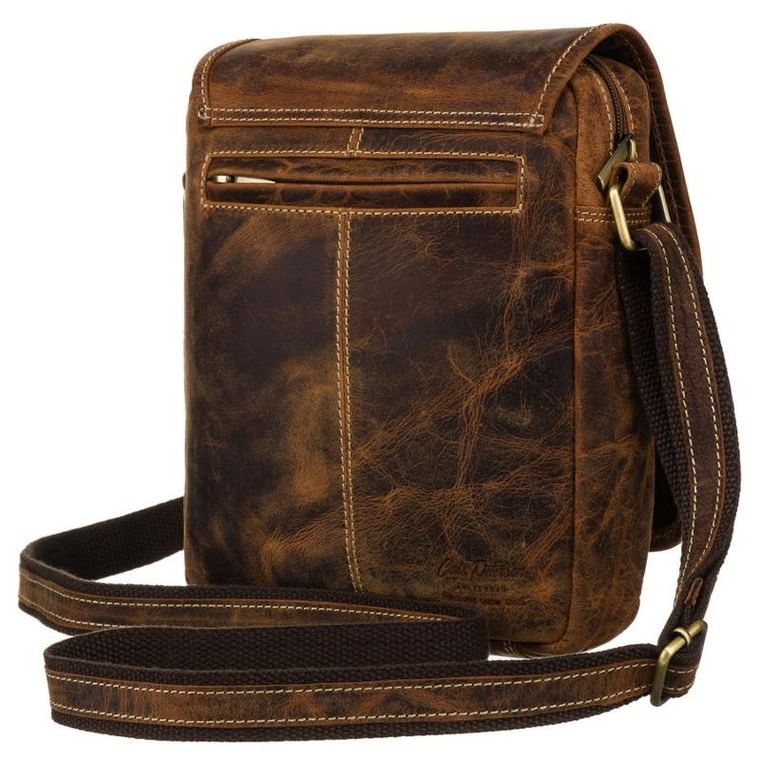 Torba listonoszka, brązowa, skórzana, Peterson