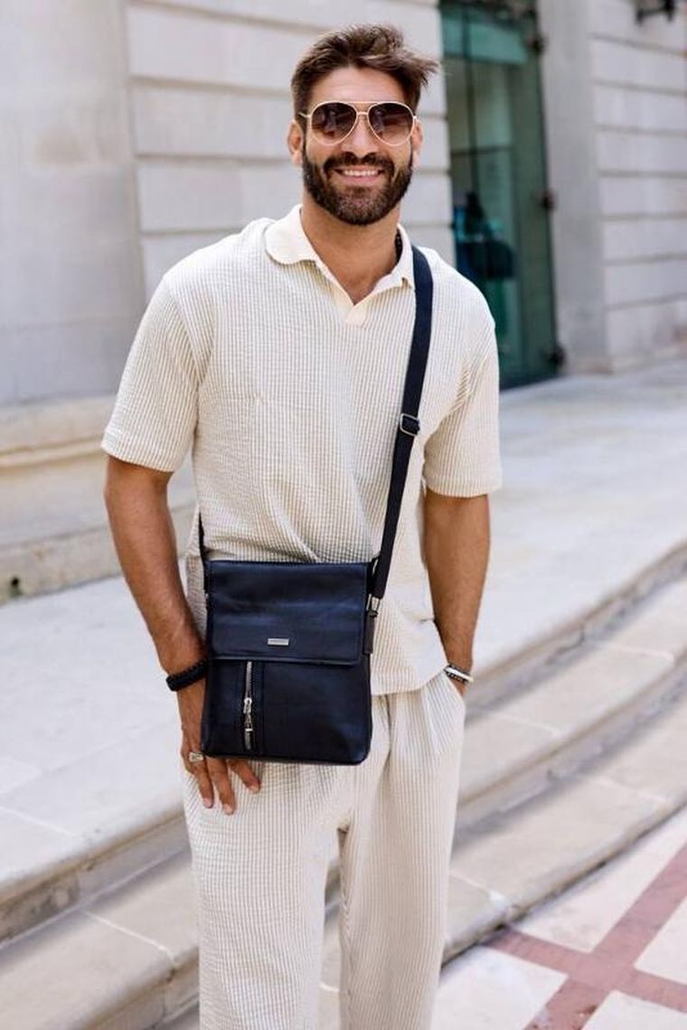 Torba listonoszka, czarna, skóra ekologiczna, Rovicky