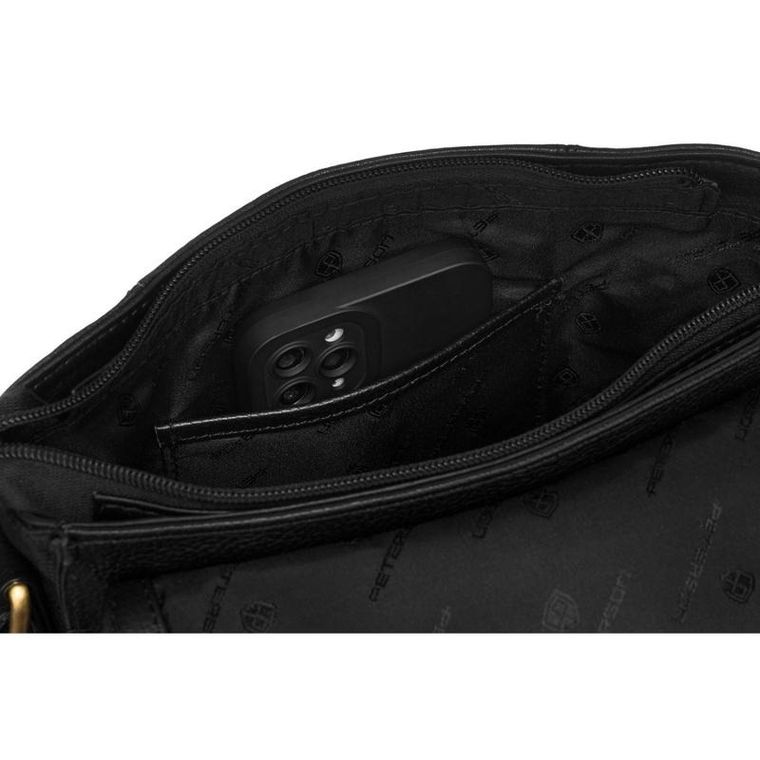 Torba listonoszka, czarna, skórzana, Peterson