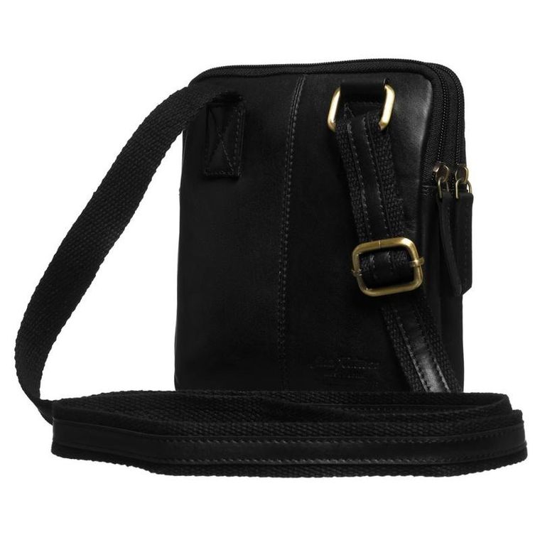 Torba listonoszka, czarna, skórzana, Peterson