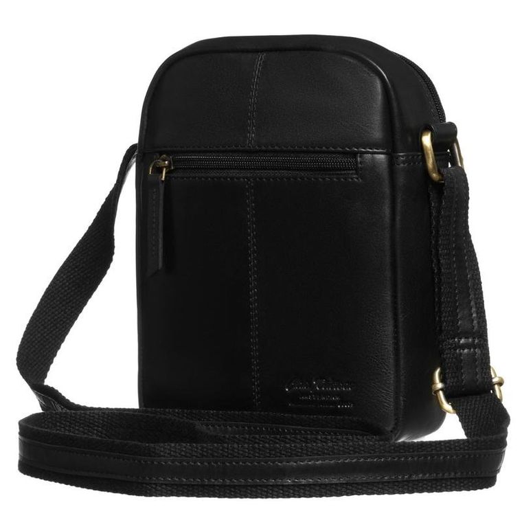 Torba listonoszka, czarna, skórzana, Peterson