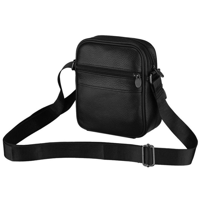 Torba listonoszka, czarna, skórzana, Rovicky