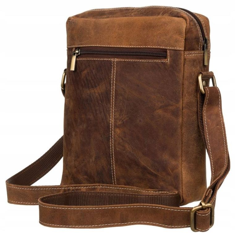 Torba listonoszka, jasnobrązowa, skórzana, Always Wild