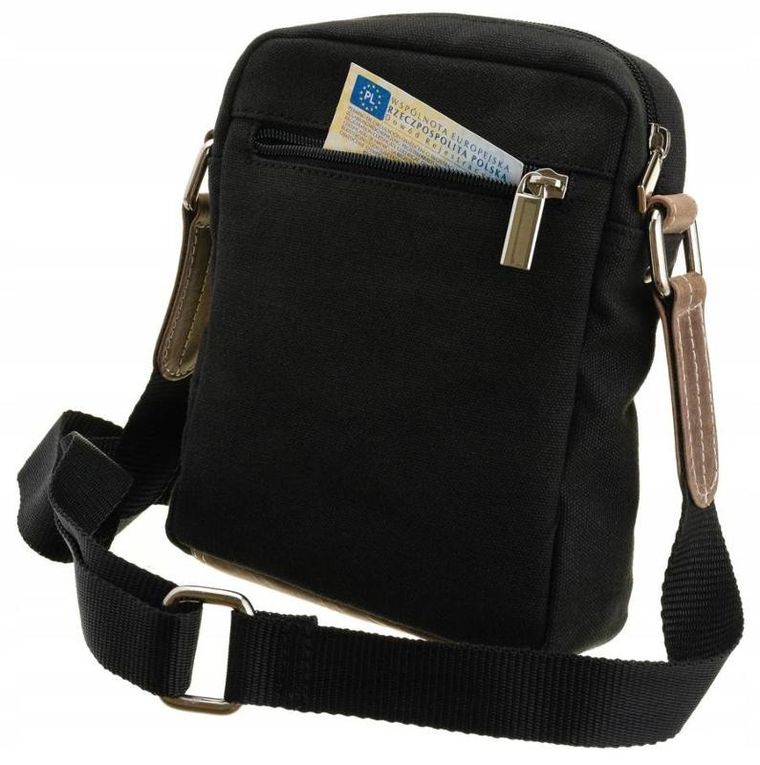 Torba na ramię, czarno-brązowa, skórzana, Always Wild