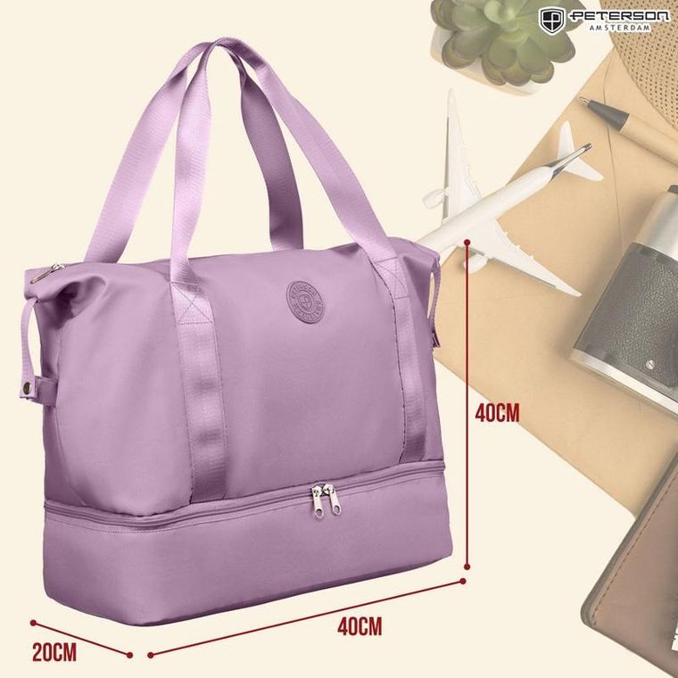 Torba podróżna, bagaż podręczny do samolotu, fioletowa, Rovicky