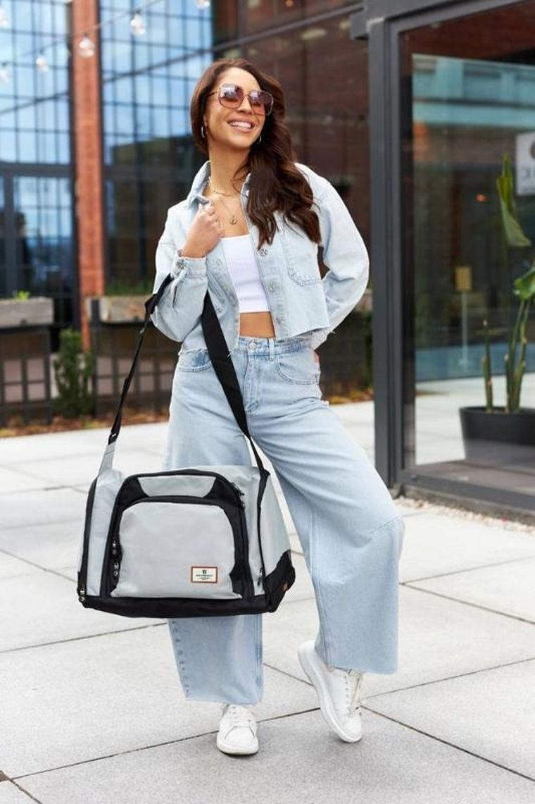 Torba sportowo-podróżna, szara, Peterson