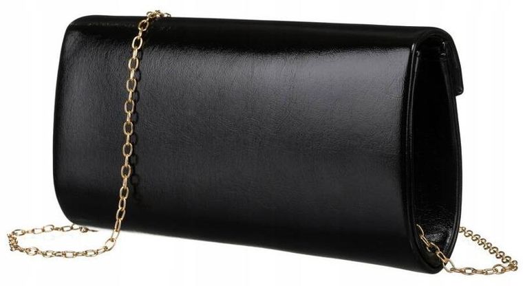 Torebka kopertówka, czarna, skóra ekologiczna, Rovicky