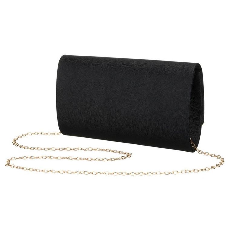 Torebka kopertówka, czarna, skóra ekologiczna, Rovicky