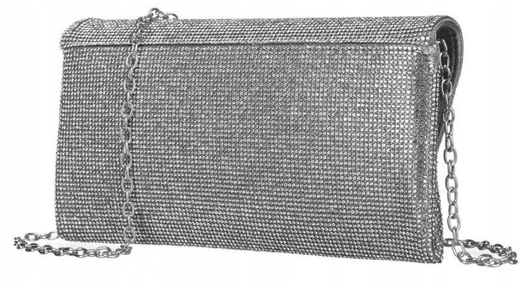 Torebka kopertówka, srebrna, Peterson