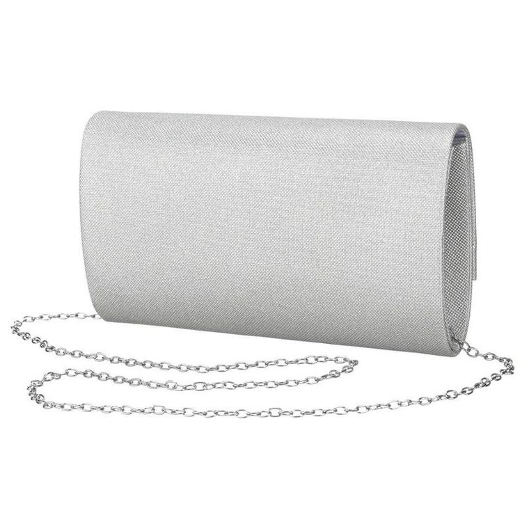 Torebka kopertówka, srebrna, Rovicky