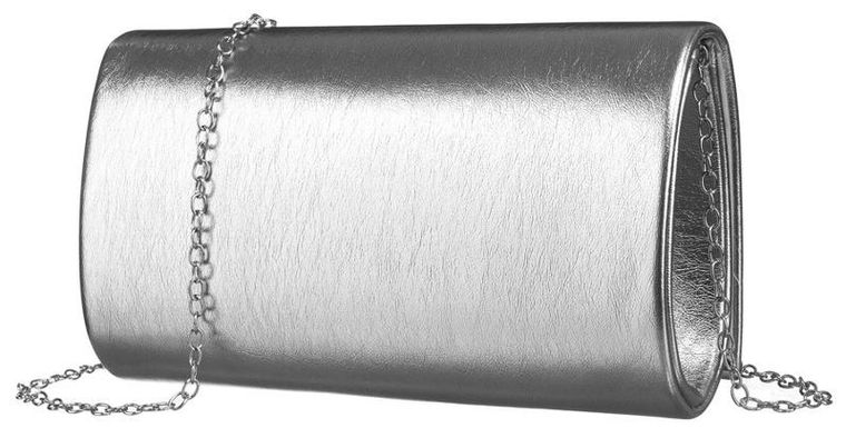Torebka kopertówka, srebrna, skóra ekologiczna, Rovicky