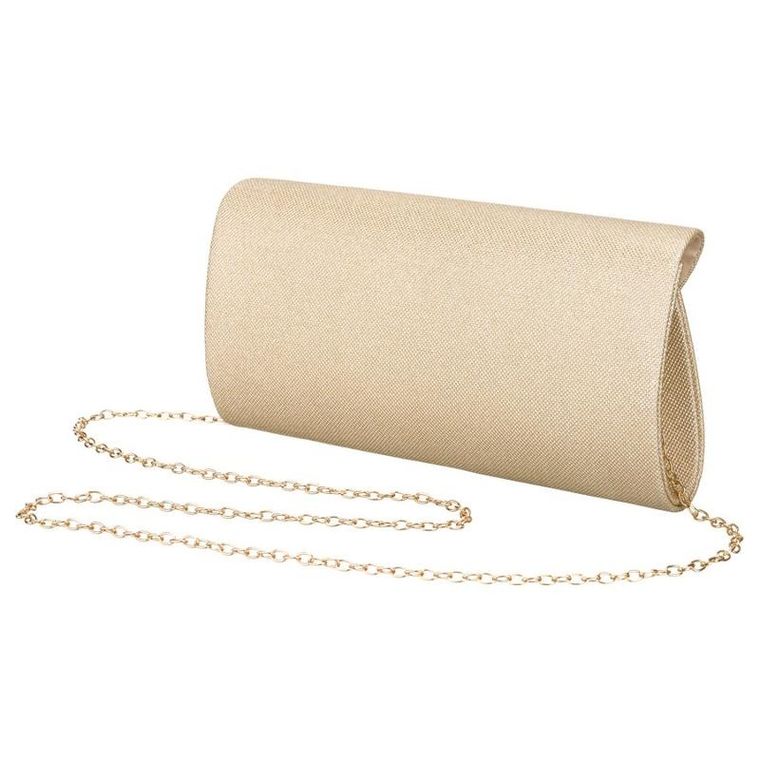 Torebka kopertówka, złota, brokatowa, Rovicky