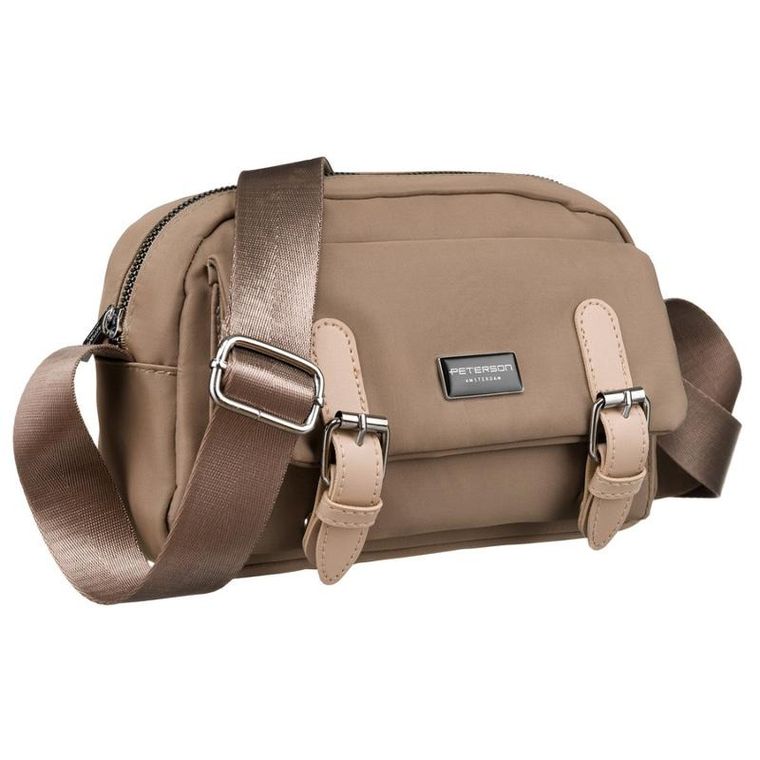 Torebka listonoszka, beżowa, Peterson