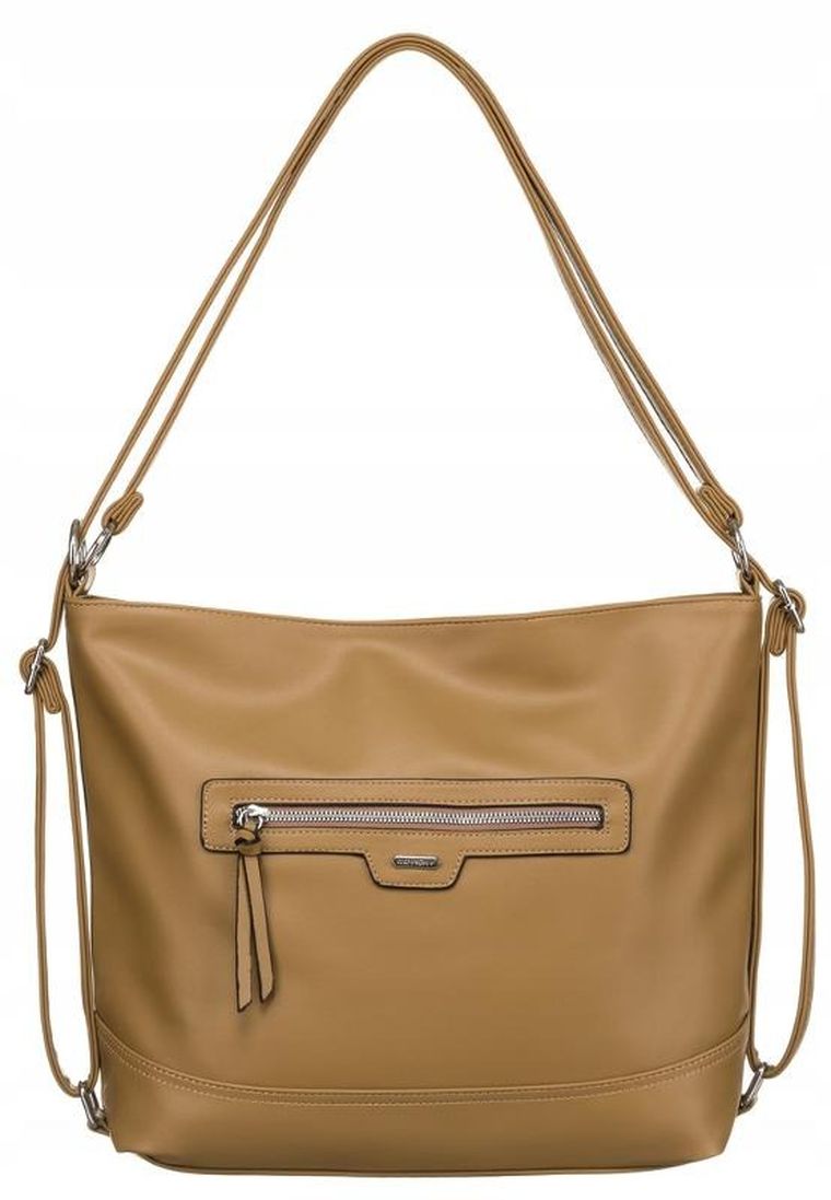 Torebka listonoszka, beżowa, skóra ekologiczna, Rovicky