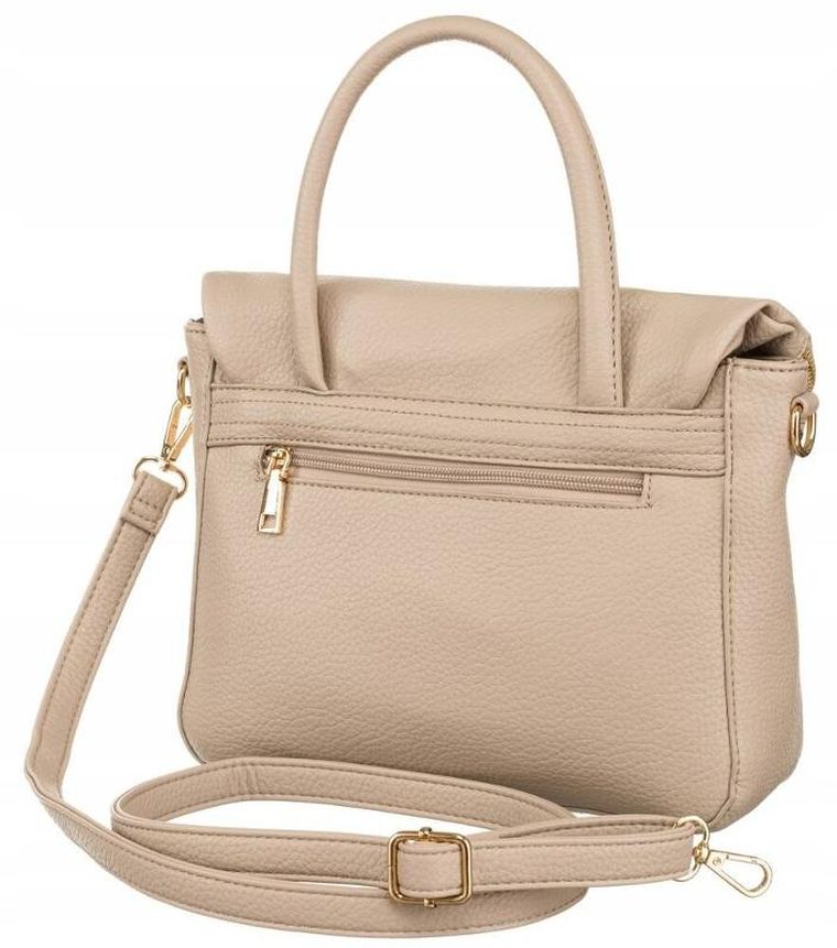 Torebka listonoszka, beżowa, skóra ekologiczna, Rovicky