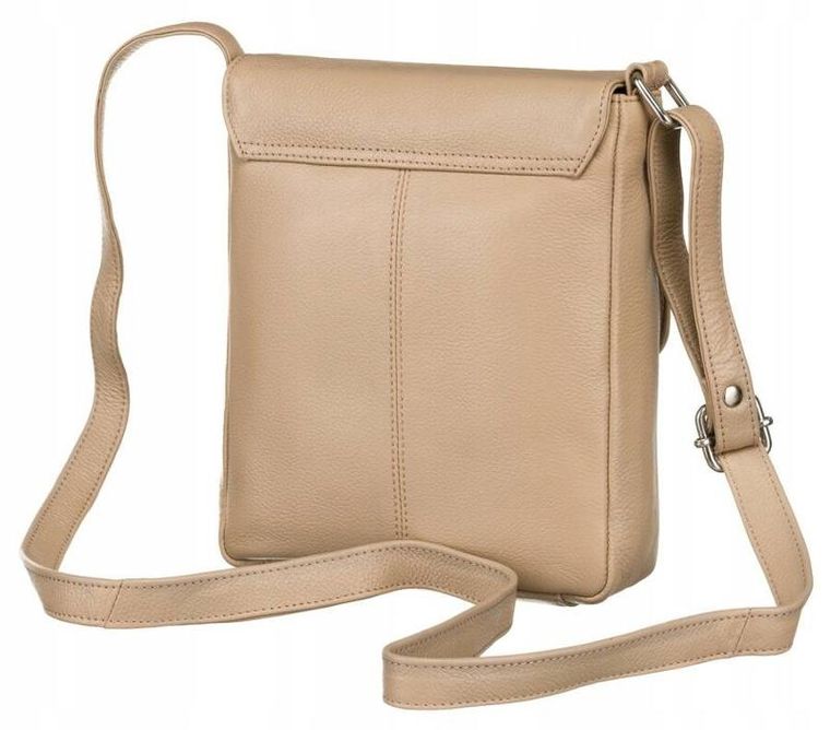 Torebka listonoszka, beżowa, skórzana, Rovicky