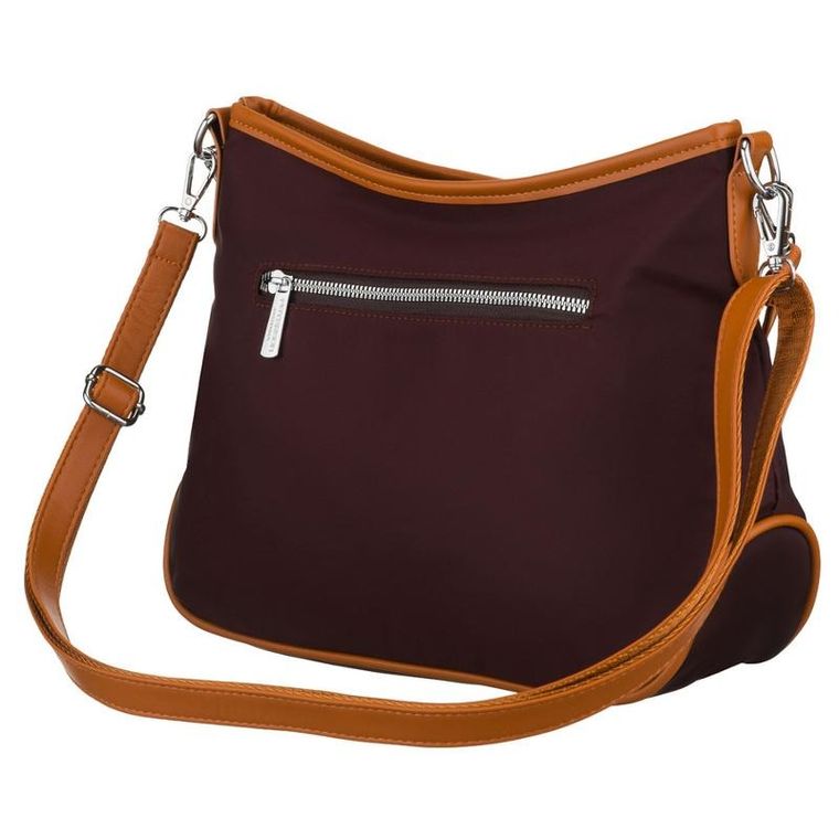 Torebka listonoszka, bordowa, skóra ekologiczna, Peterson