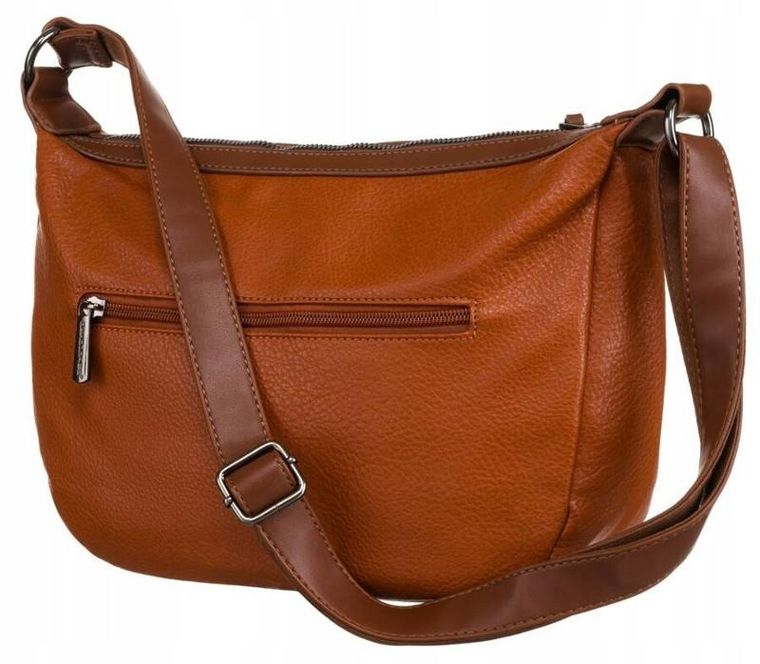 Torebka listonoszka, brązowa, skóra ekologiczna, David Jones