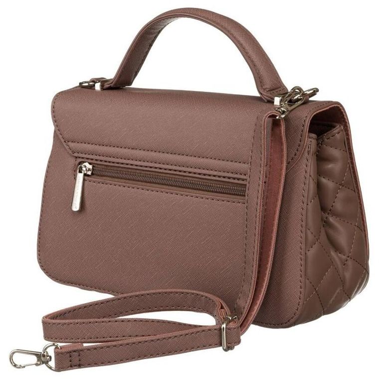 Torebka listonoszka, brązowa, skóra ekologiczna, David Jones