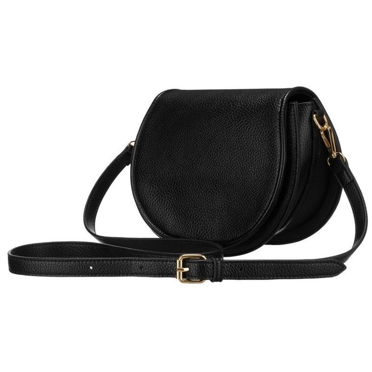 Torebka listonoszka, czarna, skóra ekologiczna, Peterson