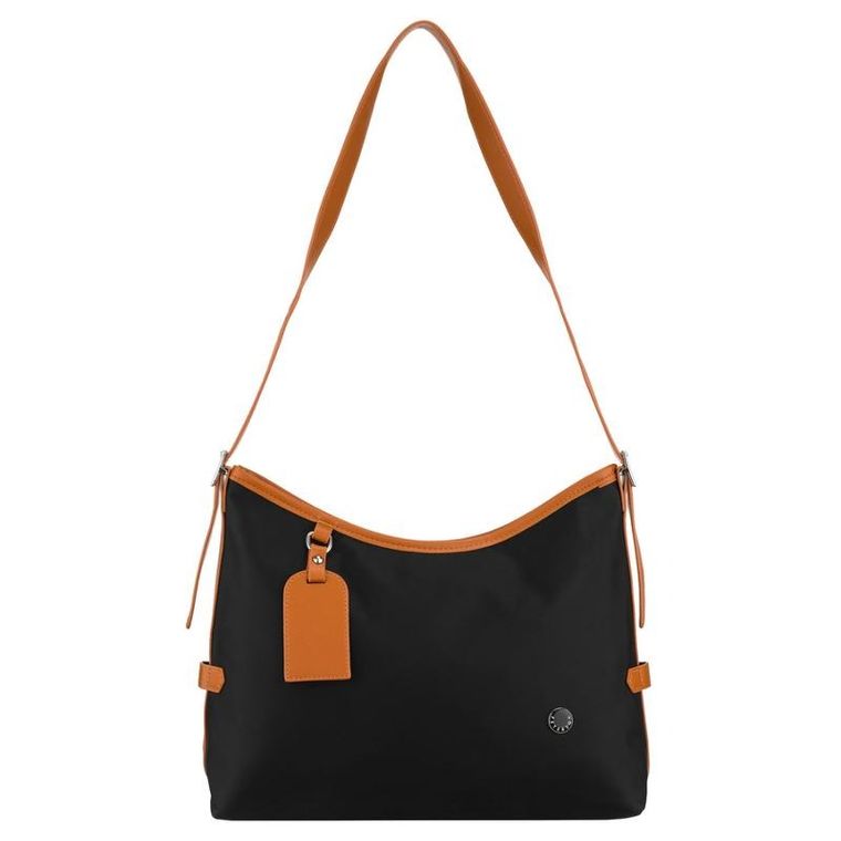 Torebka listonoszka, czarna, skóra ekologiczna, Peterson