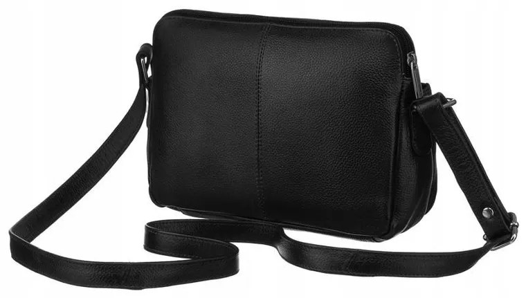 Torebka listonoszka, czarna, skórzana, Rovicky