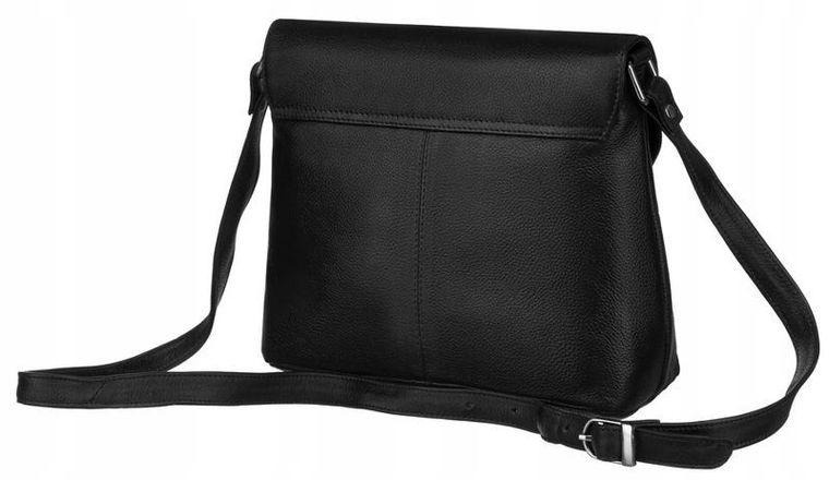 Torebka listonoszka, czarna, skórzana, Rovicky