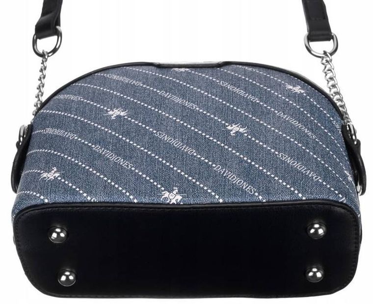 Torebka listonoszka, niebieska, denim, David Jones