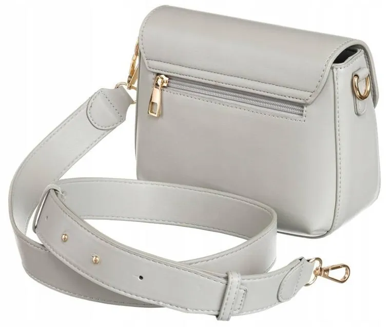 Torebka listonoszka, szara, skóra ekologiczna, Rovicky