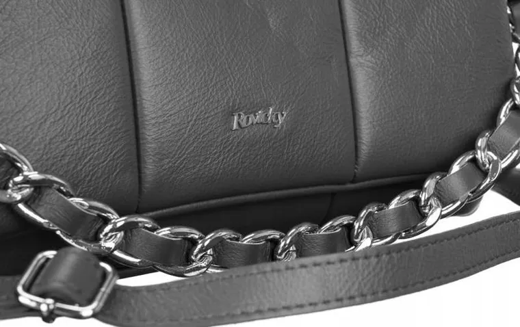 Torebka listonoszka, szara, skórzana, Rovicky