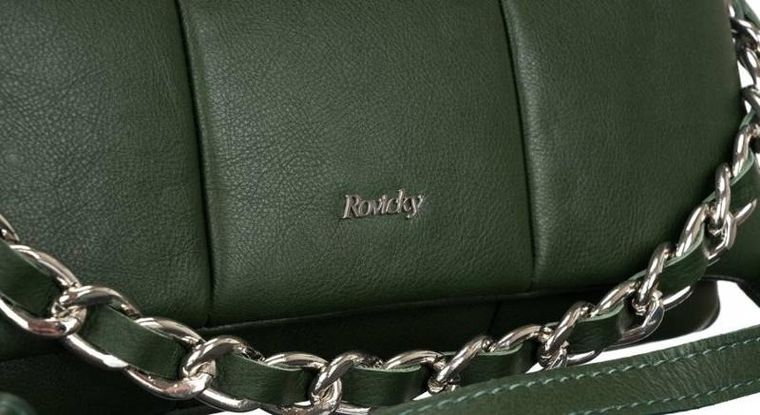 Torebka listonoszka, zielona, skórzana, Rovicky