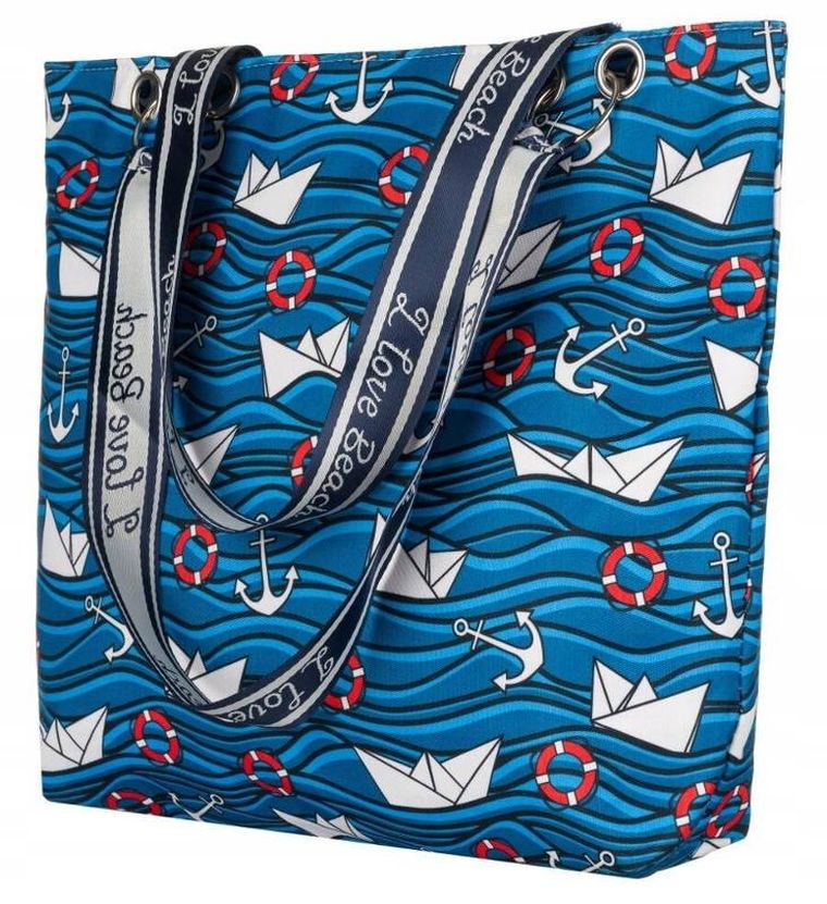 Torebka plażowa, niebieska
