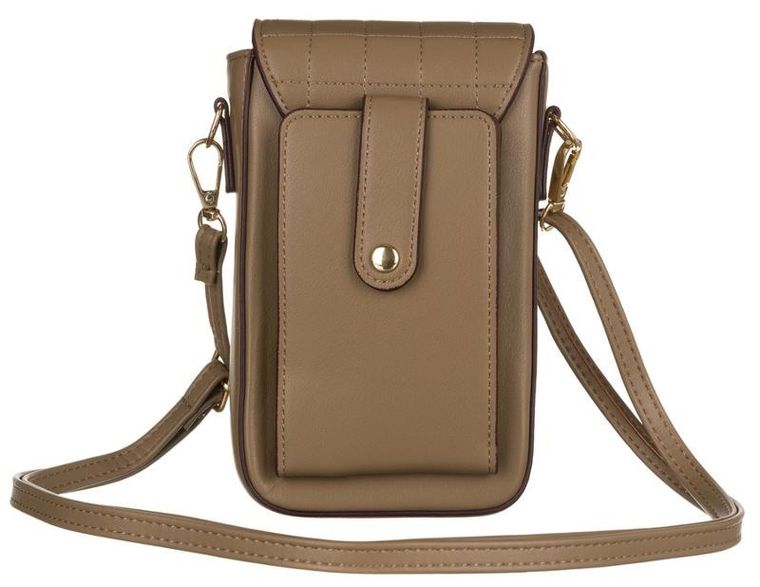 Torebka-portfel, beżowa, skóra ekologiczna, Peterson