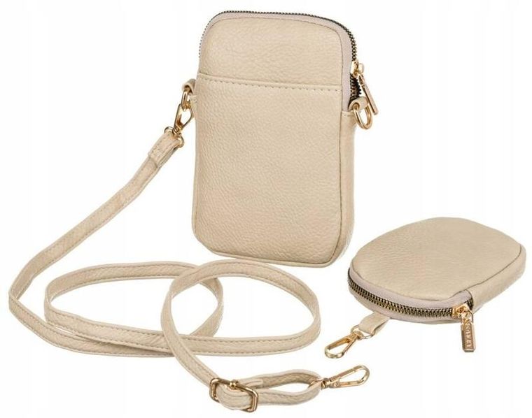 Torebka-portfel, beżowa, skóra ekologiczna, Rovicky