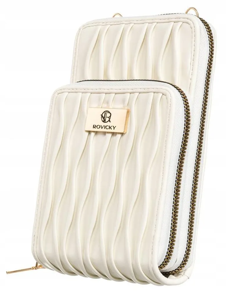 Torebka-portfel, biała, skóra ekologiczna, Rovicky