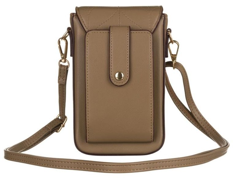 Torebka-portfel, brązowa, skóra ekologiczna, Peterson