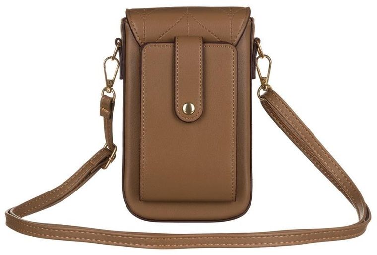 Torebka-portfel, brązowa, skóra ekologiczna, Peterson