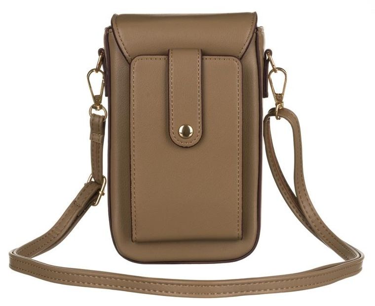 Torebka-portfel, brązowa, skóra ekologiczna, Peterson