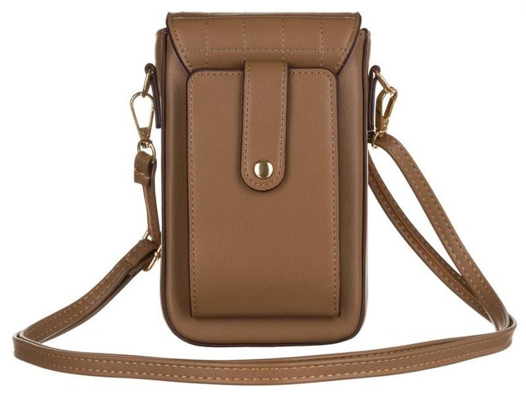 Torebka-portfel, brązowa, skóra ekologiczna, Peterson