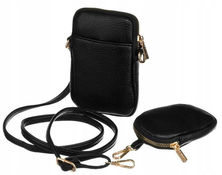 Torebka-portfel, czarna, skóra ekologiczna, Rovicky