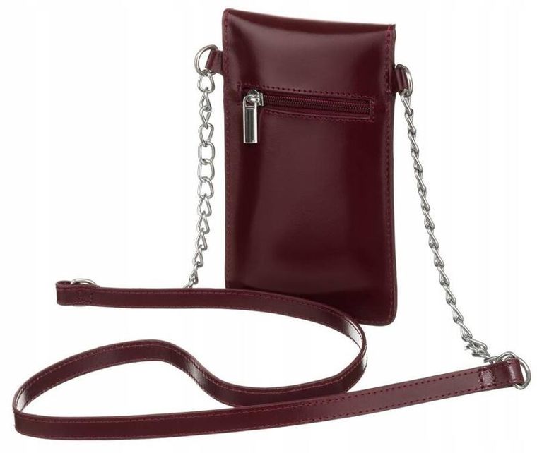 Torebka-portfel, czerwona, skórzana, Cavaldi