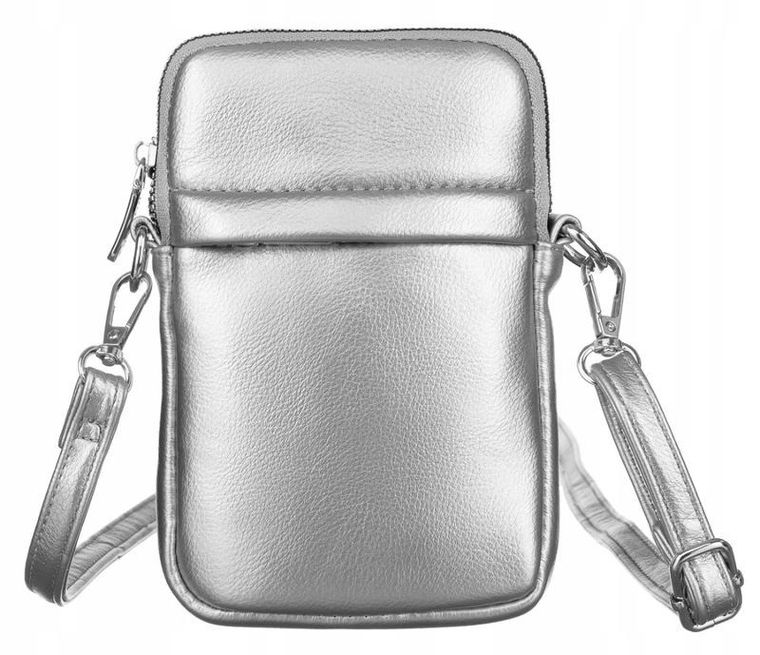 Torebka-portfel, srebrna, skóra ekologiczna, Rovicky