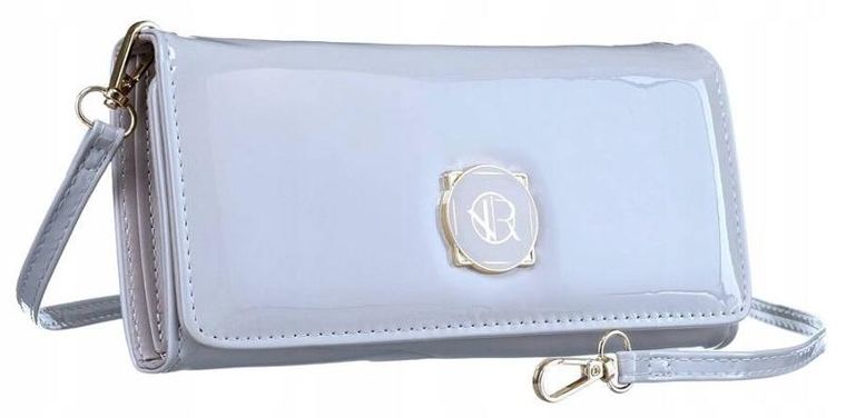 Torebka-portfel, szara, skóra ekologiczna, Rovicky